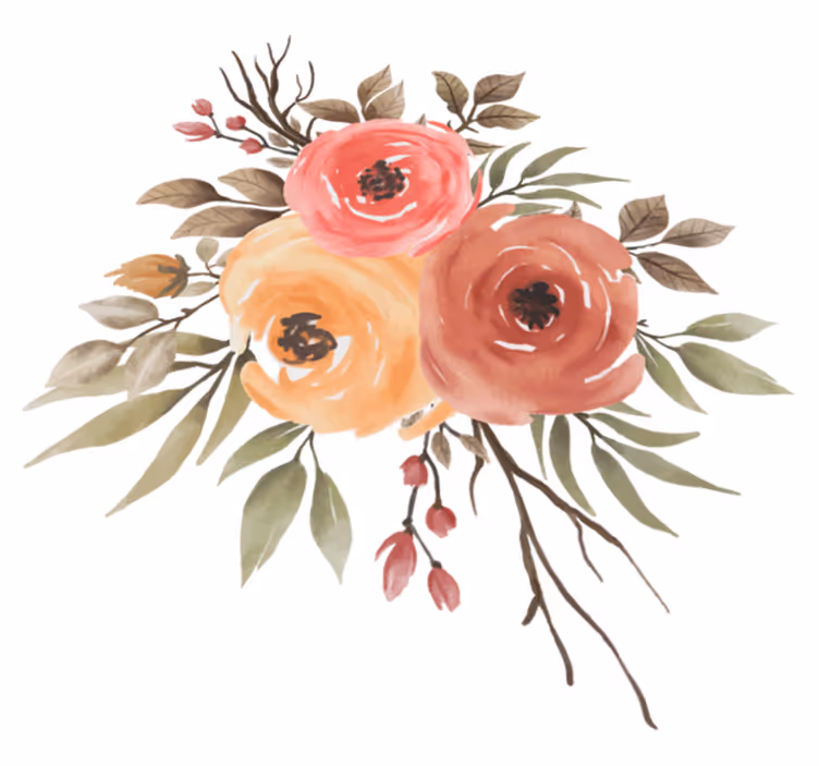 Floral vinyl rug with dried rose design - TenStickers