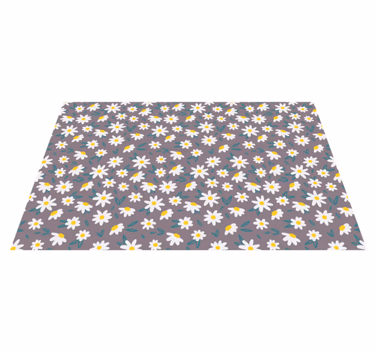 Floral vinyl rug with cute tiny daisy pattern - TenStickers