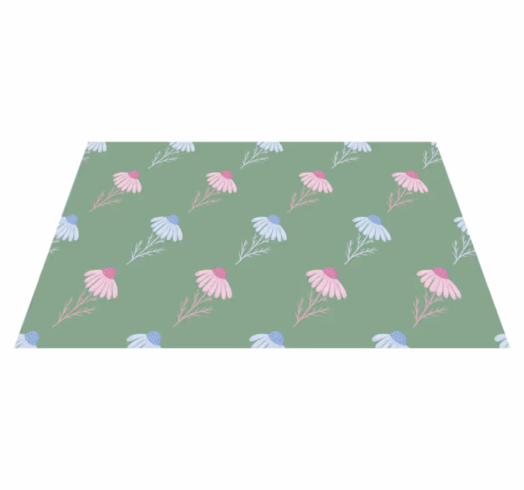 Floral vinyl rug with chamomile daisy design - TenStickers