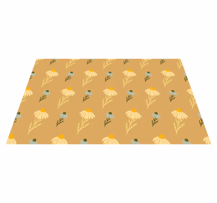 Floral vinyl rug with natural chamomile pattern - TenStickers