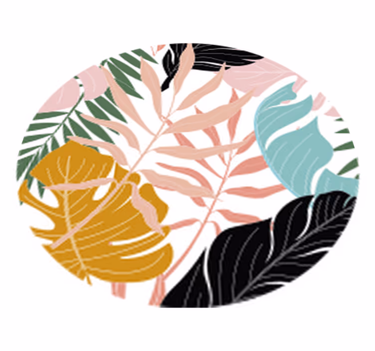 Floral vinyl rug in vibrant abstract flower design - TenStickers