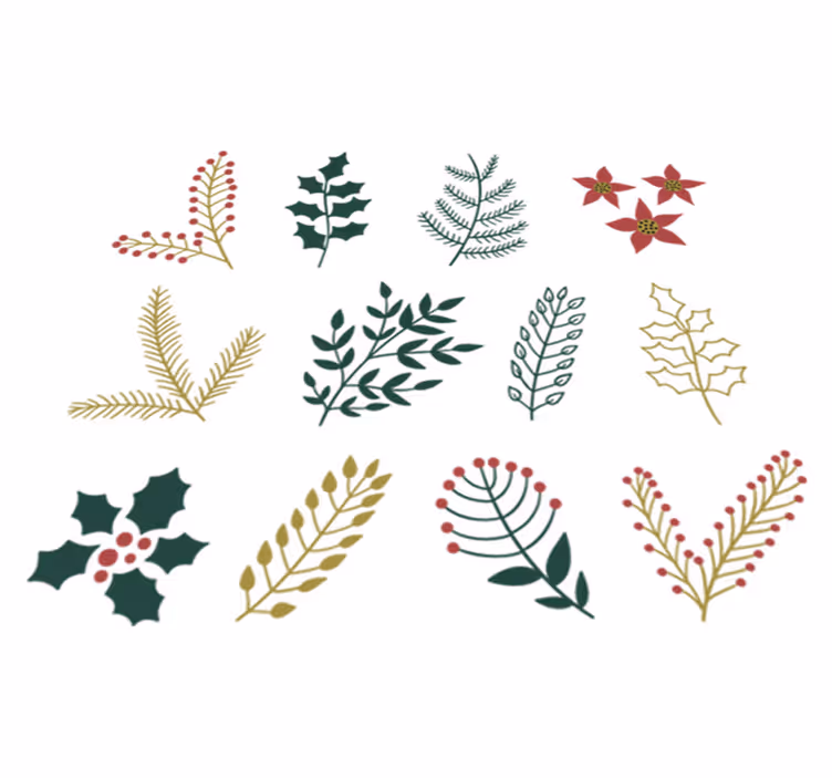 Dining room vinyl rug with christmas ornaments - TenStickers
