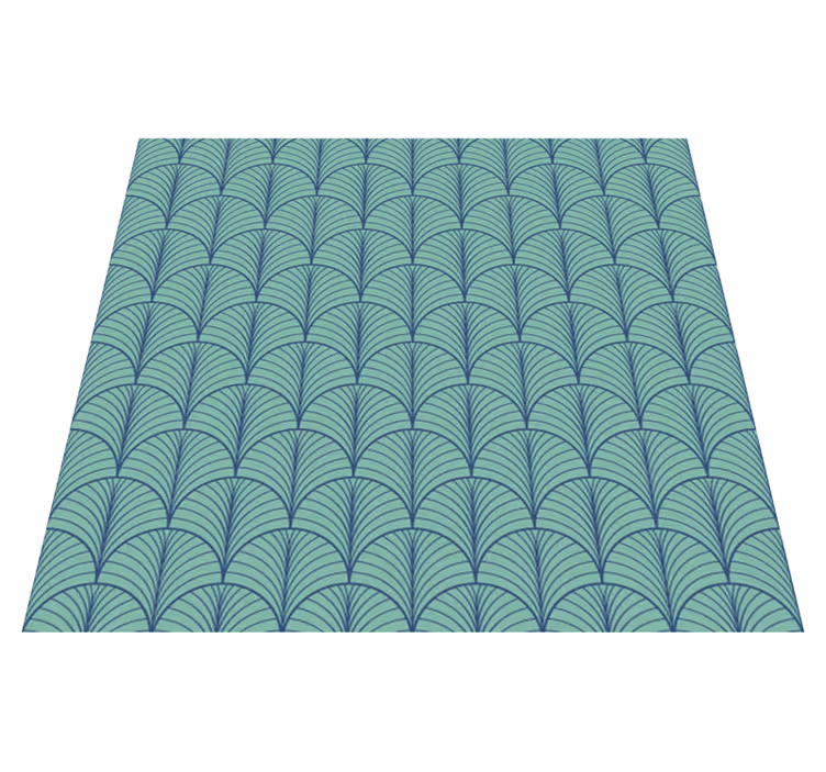 Dining room vinyl rug green blue - TenStickers
