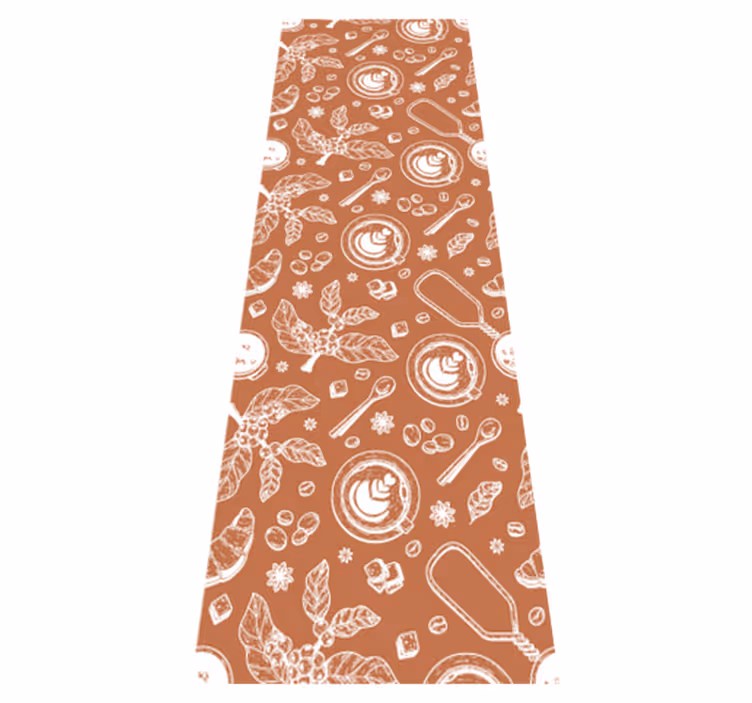 Kitchen vinyl rug with coffee seamless pattern - TenStickers