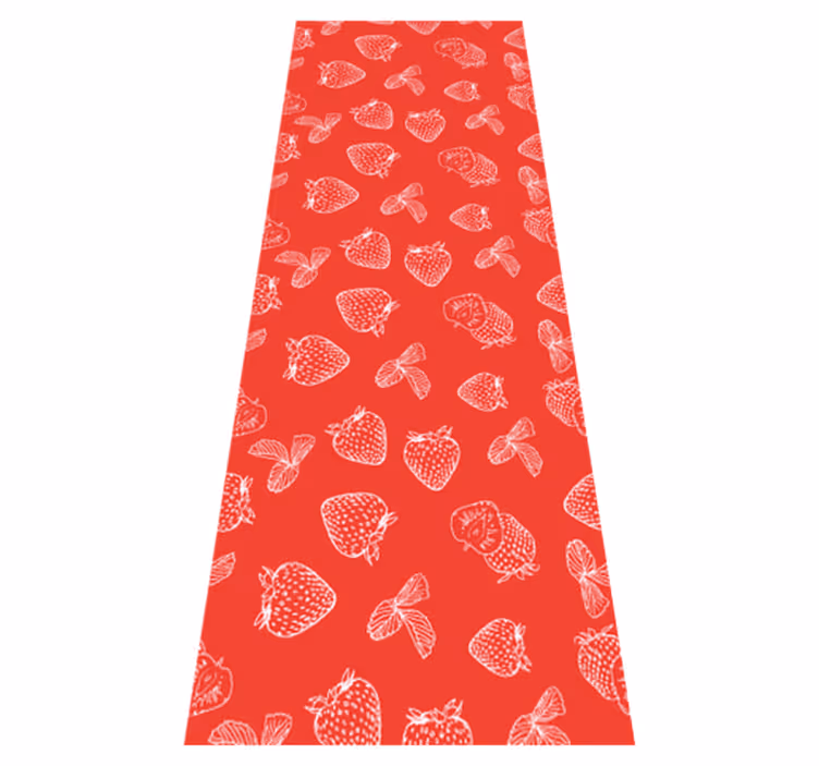 Kitchen vinyl rug seamless strawberry pattern - TenStickers
