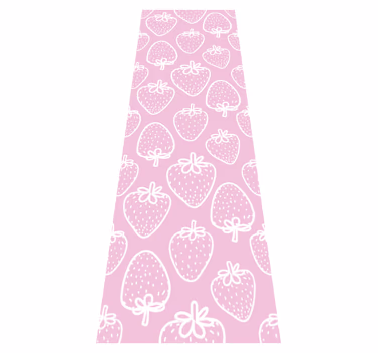 Kitchen vinyl rug seamless pink strawberry design - TenStickers