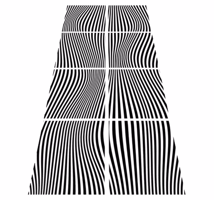 Bathroom vinyl rug waves in squares - TenStickers