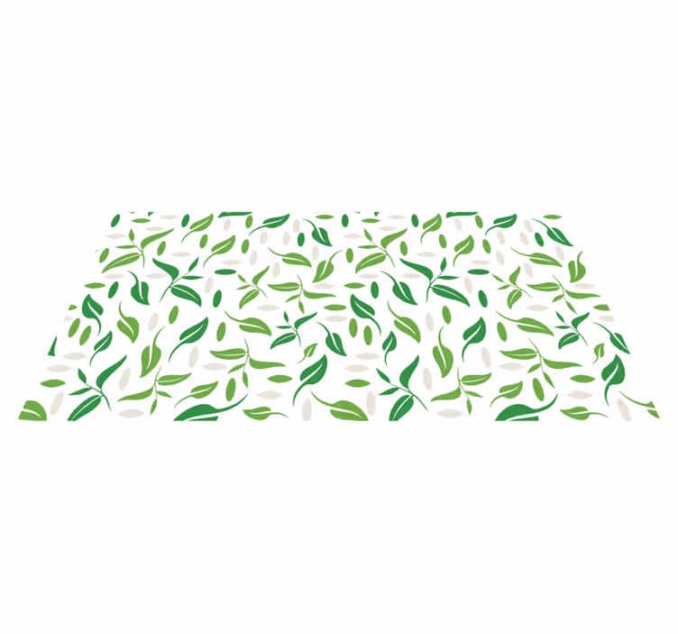 Floral vinyl rug with small green leaves pattern - TenStickers