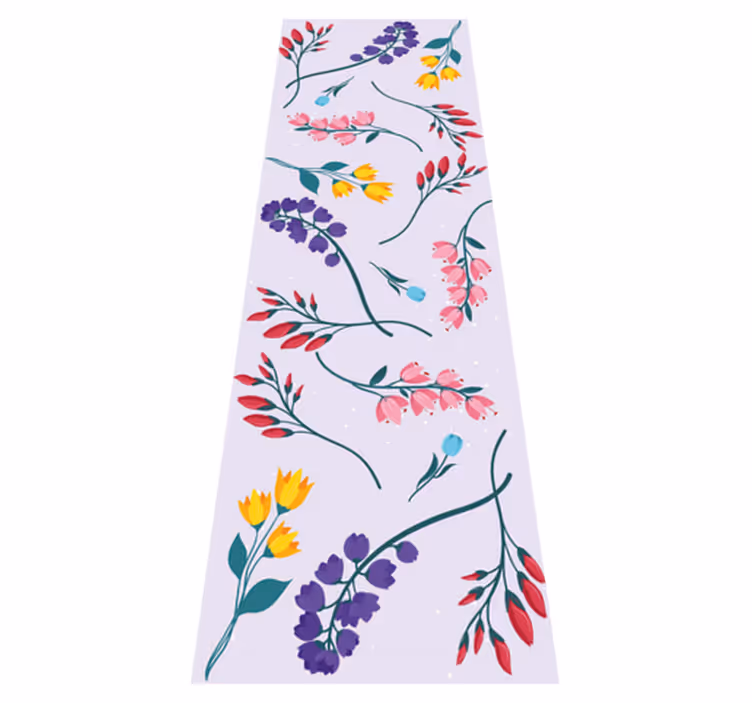 Floral vinyl rug in garden minimalistic style - TenStickers