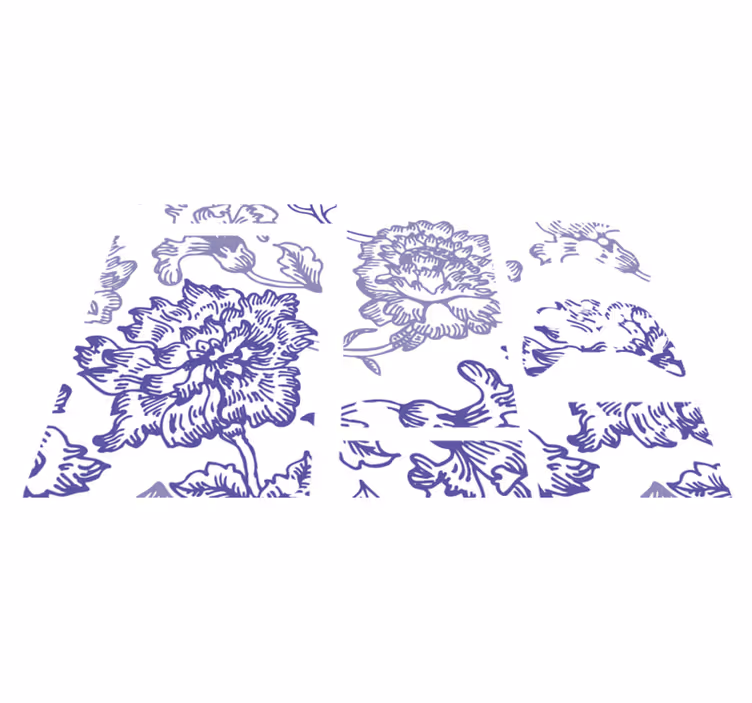 Floral vinyl rug soft purple floral design - TenStickers