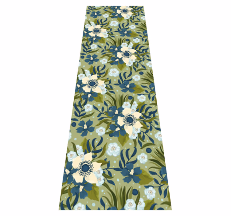 Floral vinyl rug in floral nature design - TenStickers