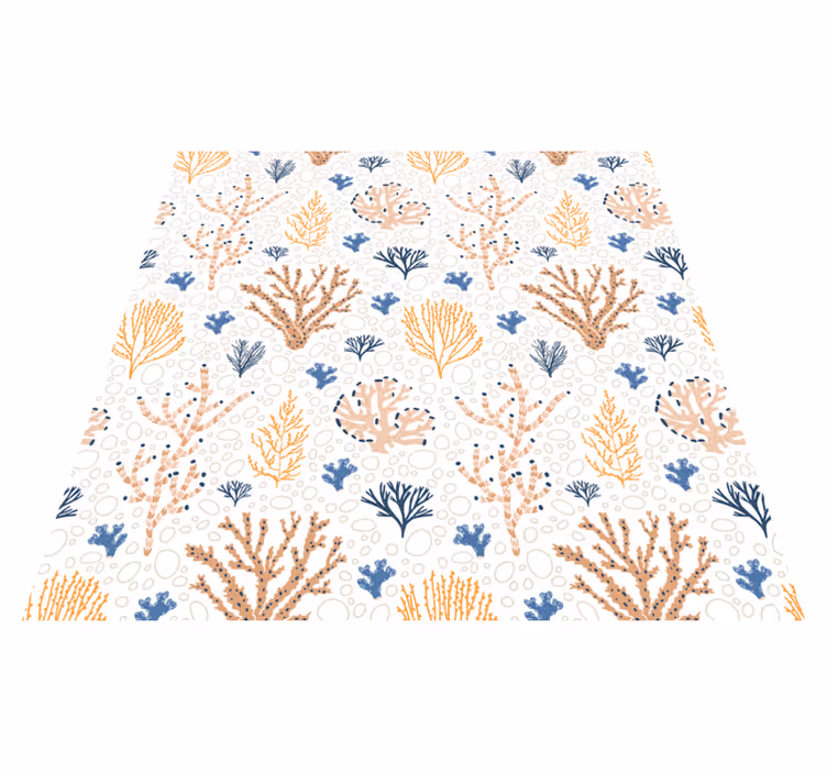 Floral vinyl rug stylish coral design - TenStickers