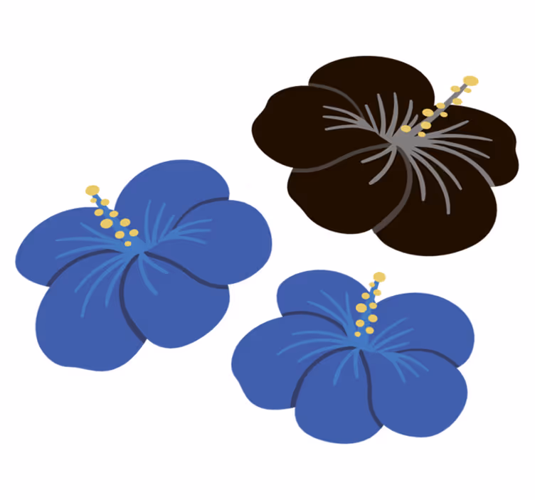 Hibiscus floral arrangement floral vinyl rug - TenStickers