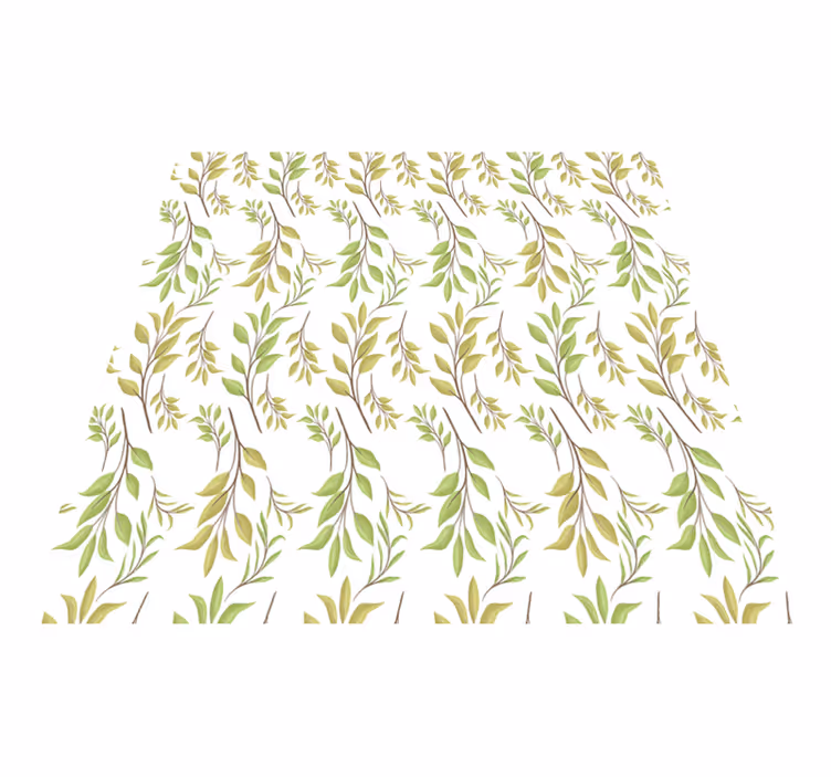Floral vinyl rug with lush green design - TenStickers