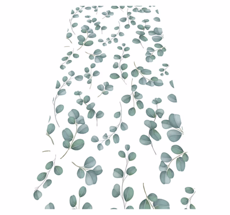 Floral vinyl rug eucalyptus greenery design - TenStickers