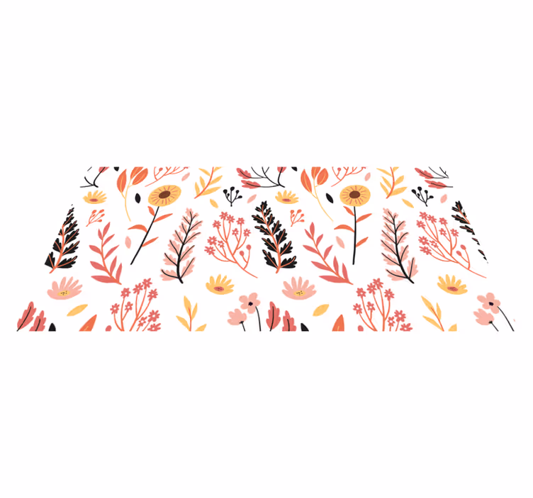 Floral vinyl rug floral pattern decoration - TenStickers