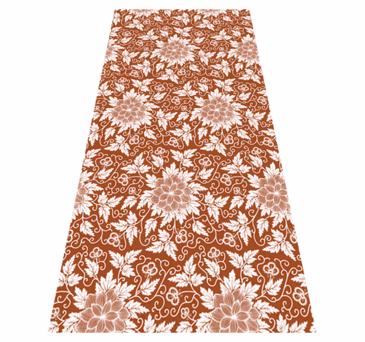 Floral vinyl rug botanical composition design - TenStickers