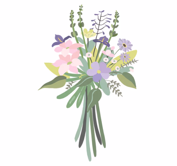Colorful floral bouquet floral vinyl rug - TenStickers