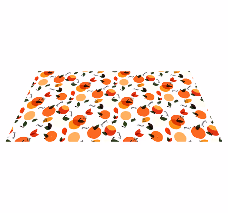 Floral vinyl rug with fruit-inspired design - TenStickers