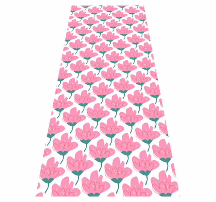 Flower rug with pink blossoms - TenStickers