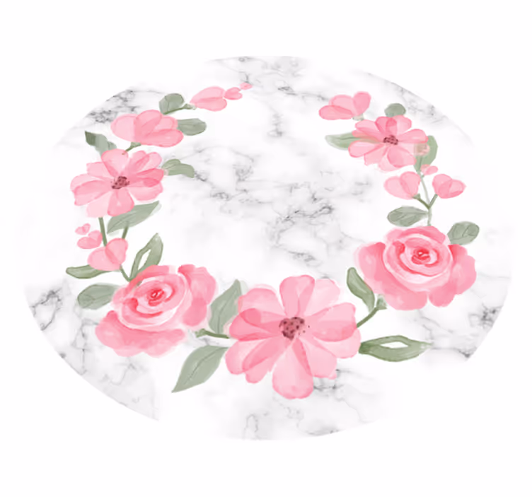 Flower rug floral crown with marble - TenStickers