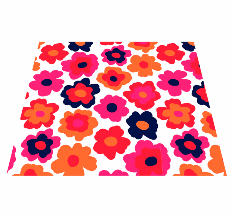 Flower rug red poppy design - TenStickers