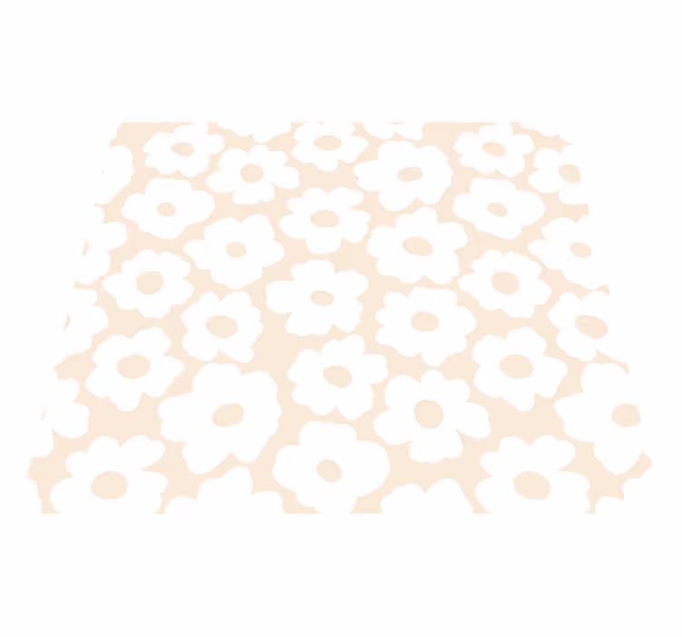 Bedroom vinyl rug white poppy design - TenStickers