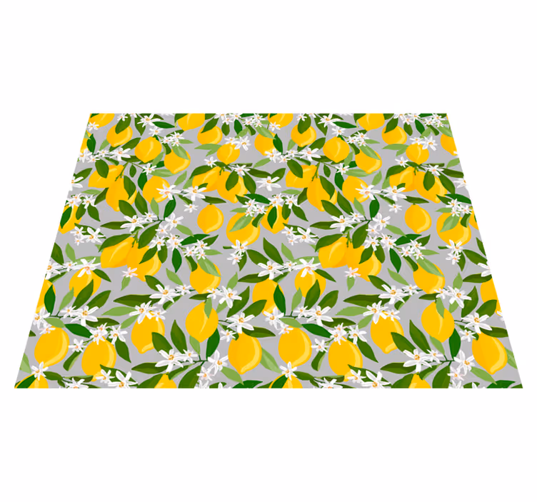 Flower rug with lemon blossom design - TenStickers