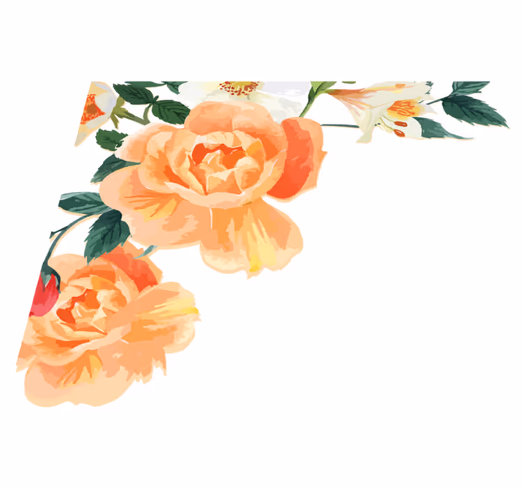Flower rug peach rose arrangement - TenStickers