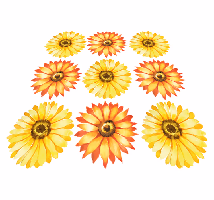 Vibrant flower composition flower rug - TenStickers