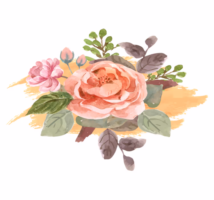 Flower rug blush bloom design - TenStickers
