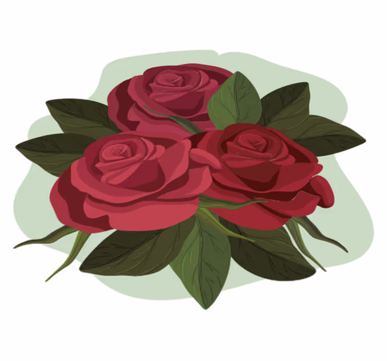 Flower rug rose bouquet design - TenStickers