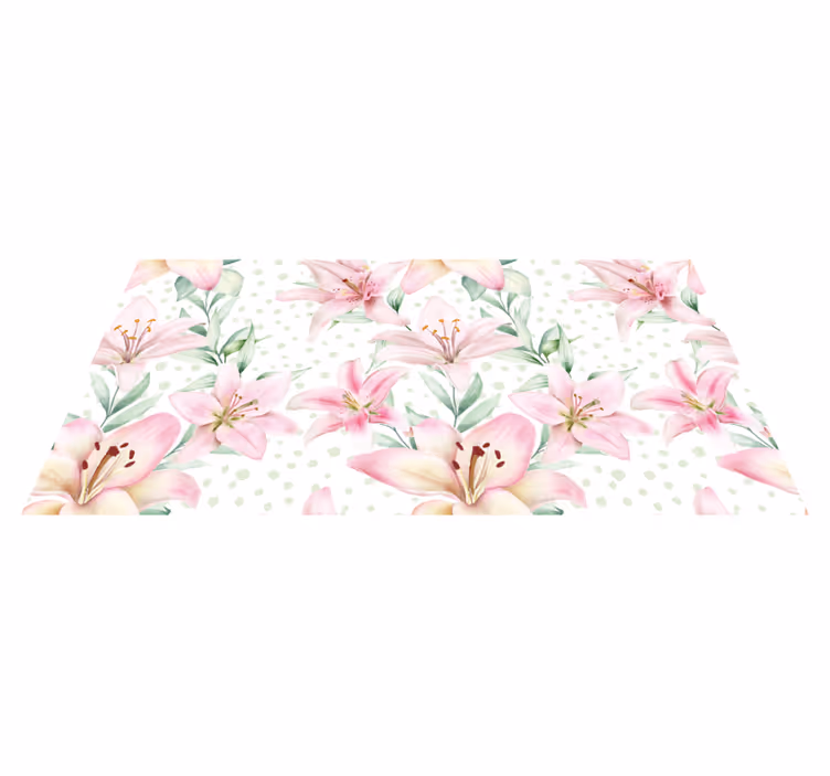 Flower rug with elegant lily designs - TenStickers