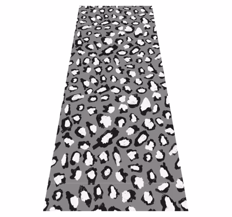 Gray and white leopard animal print vinyl rug - TenStickers