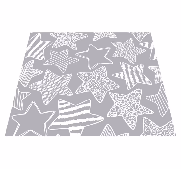Star vinyl rug in white star design - TenStickers