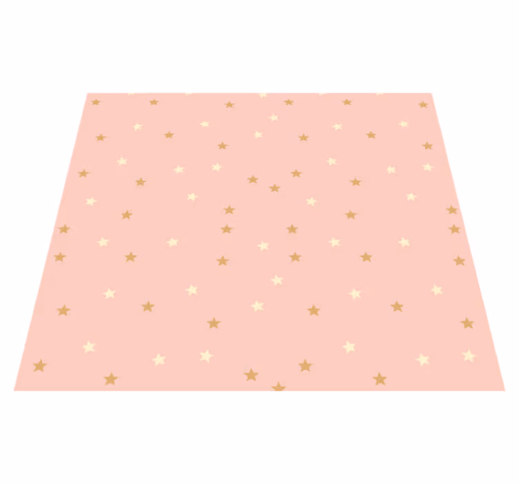 Star vinyl rug with tiny golden stars on pink - TenStickers