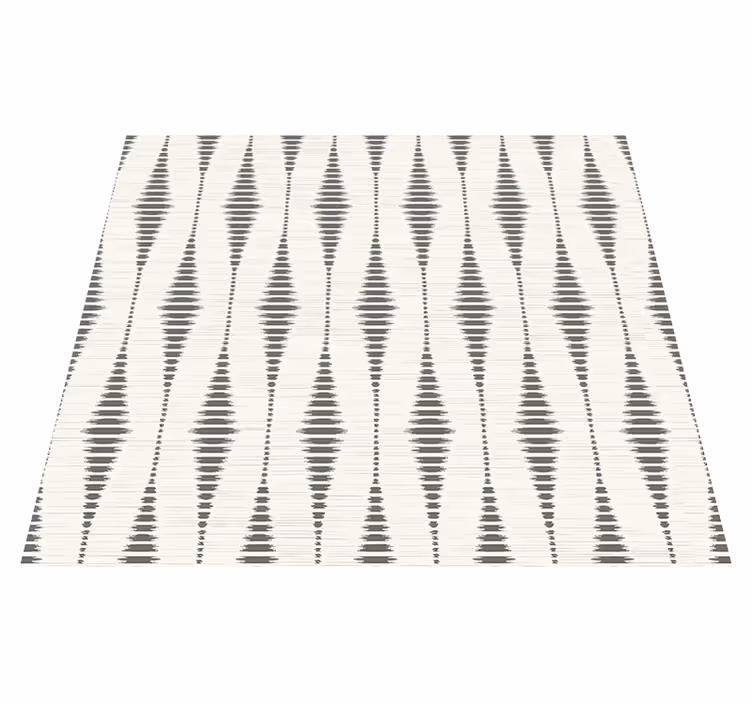 Geometric vinyl rug in rabaul ikat grey and beige - TenStickers