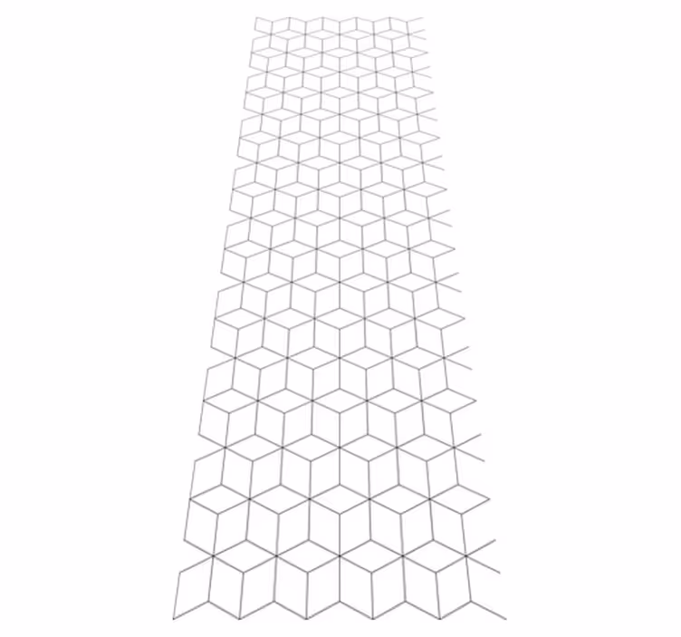 Geometric vinyl rug with geometrical cubes design - TenStickers