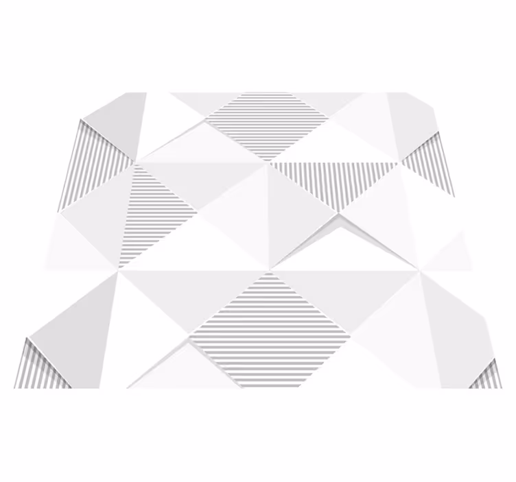 Geometric vinyl rug 3d white squares design - TenStickers