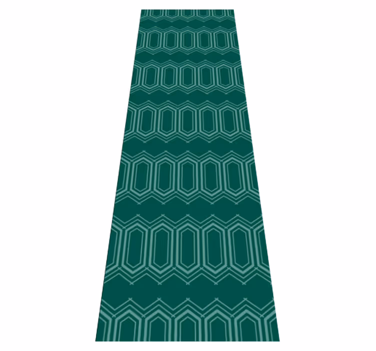 Geometric vinyl rug in green circle pattern - TenStickers