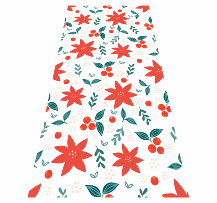 Christmas vinyl rug with holiday blooms - TenStickers