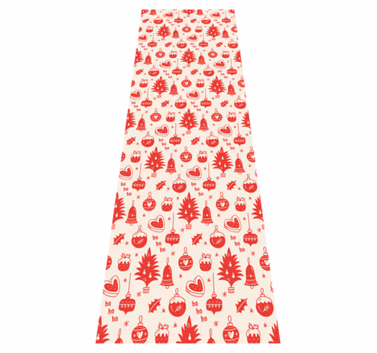 Christmas vinyl rug cute red and pink design - TenStickers