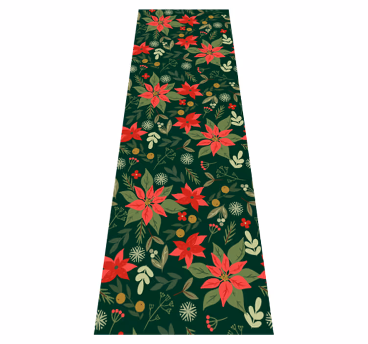 Christmas vinyl rug with leaves christmas decor - TenStickers