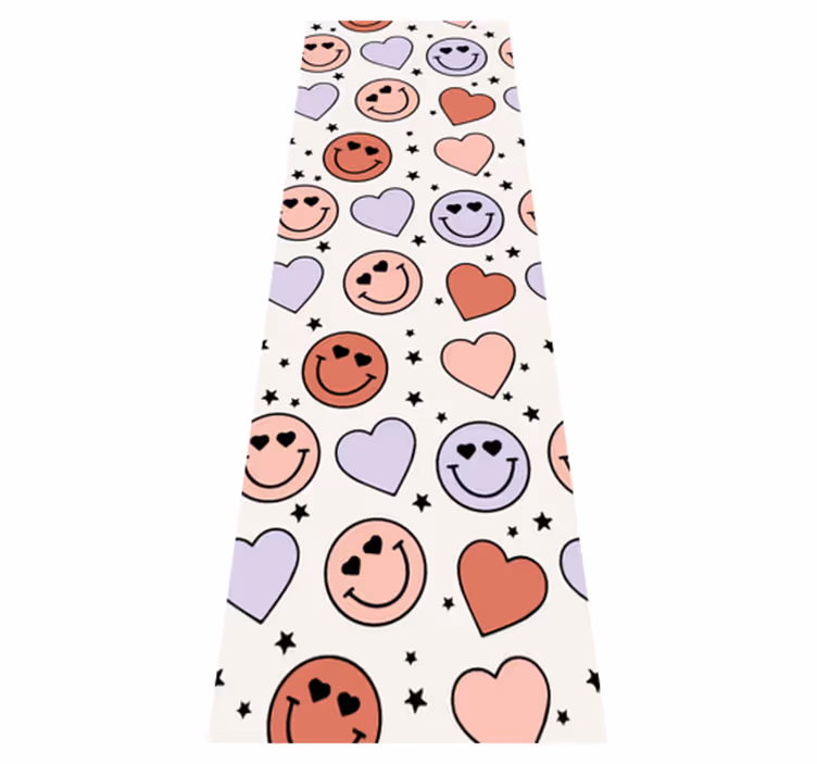 Bedroom vinyl rug with love and hearts smiley faces - TenStickers