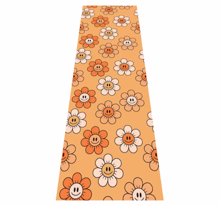 Bedroom vinyl rug with orange smiley faces - TenStickers