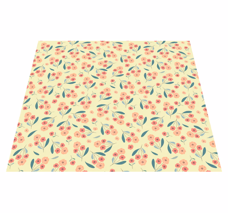 Bedroom vinyl rug with roses design - TenStickers