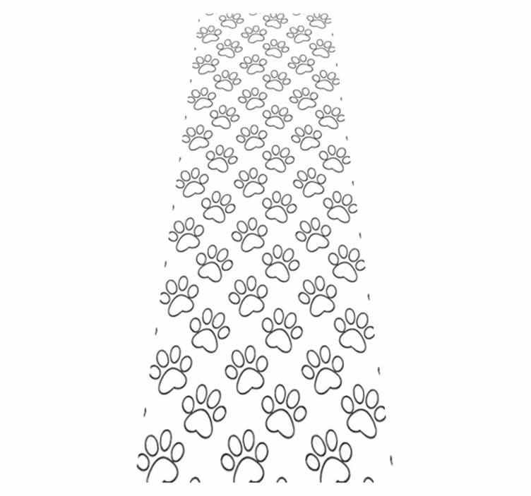 Bedroom vinyl rug with black and white cat paw print - TenStickers