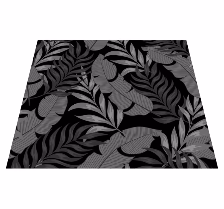 Bedroom vinyl rug in dark jungle leaves design - TenStickers