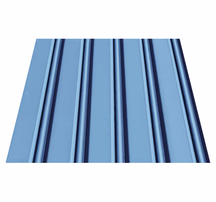 Light blue stripes on white vertical bedroom vinyl rug - TenStickers