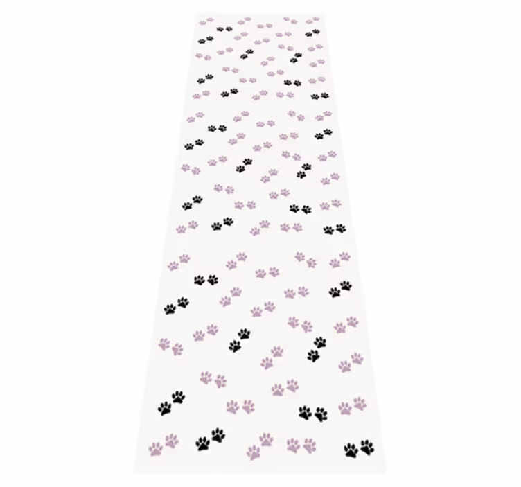 Bedroom vinyl rug with cat paw prints - TenStickers